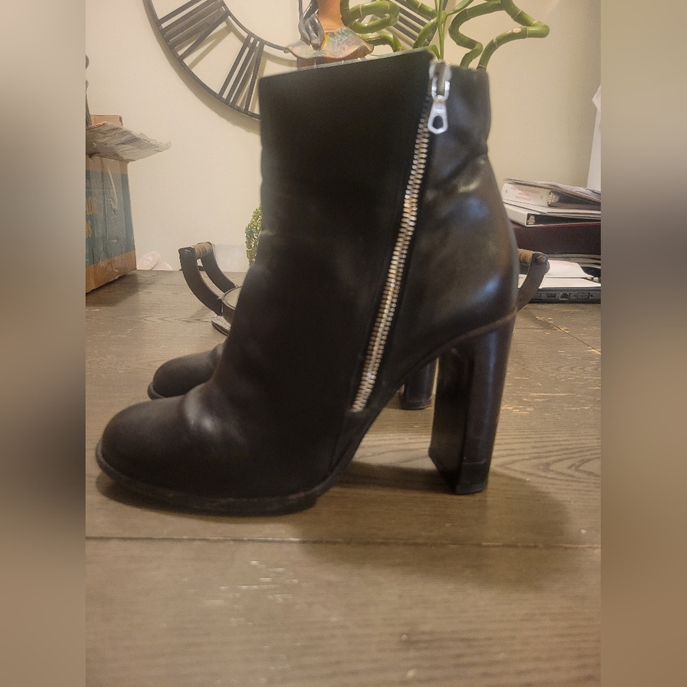Rag & Bone Black Heeled Boots with Zipper